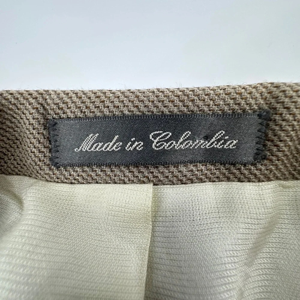 Oscar de la Renta Blazer Jacket Mens 46L Tan Silk Wool Blend 3 Button‎ Coat